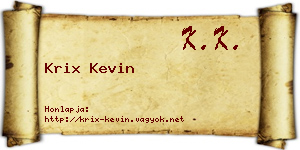 Krix Kevin névjegykártya